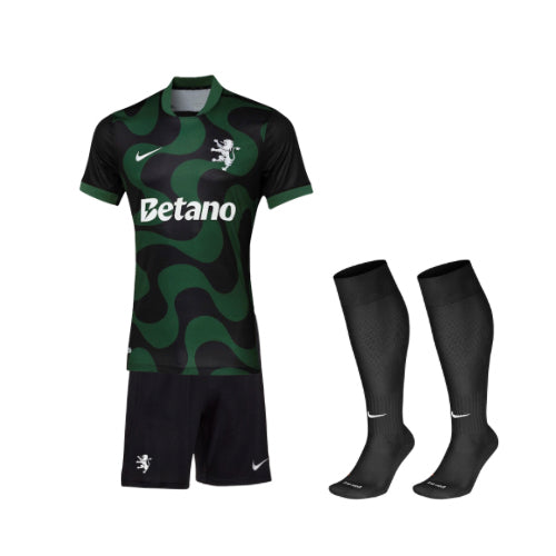 Kids Kit - Sporting Away Preta 25/26